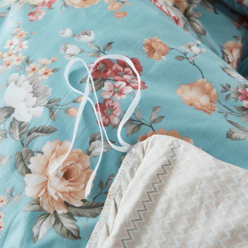 Duvet Cover Set-Blue Vintage Rose - Image 5