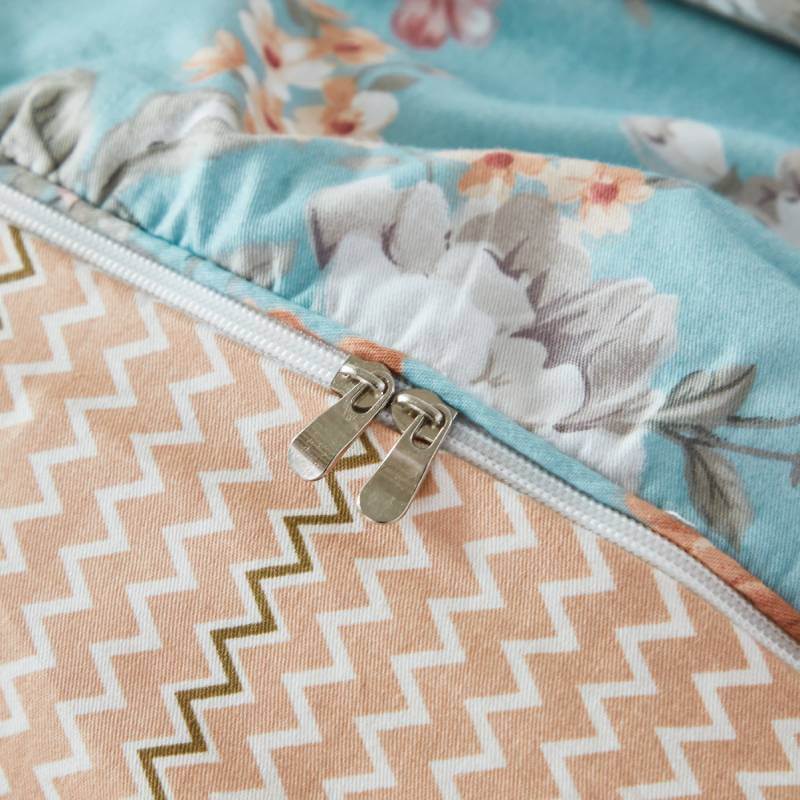 Duvet Cover Set-Blue Vintage Rose - Image 4