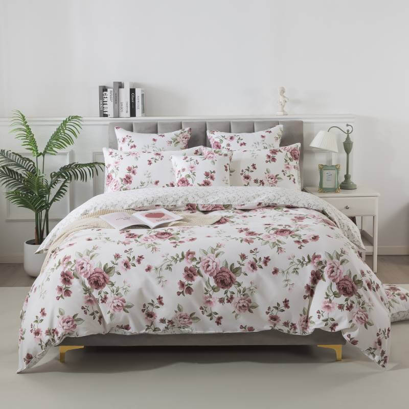 Duvet Cover Set-Brick Red Rose