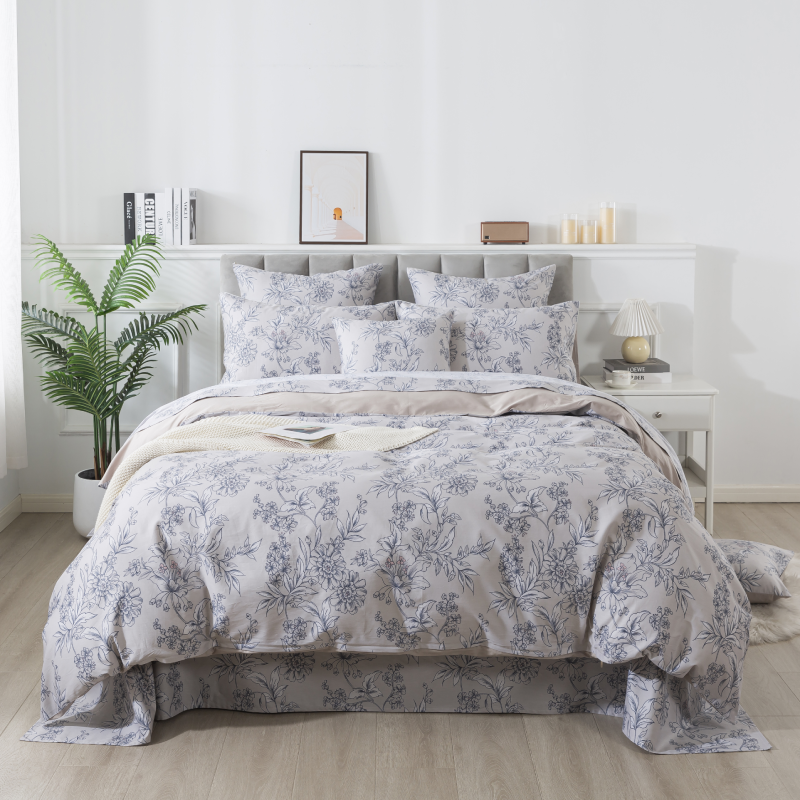 Duvet Cover Set-Khaki Floral