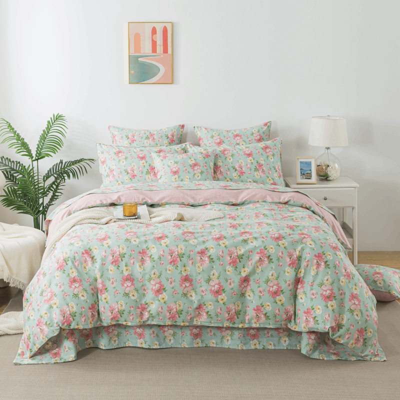 Duvet Cover Set- Yellow Peony Flower
