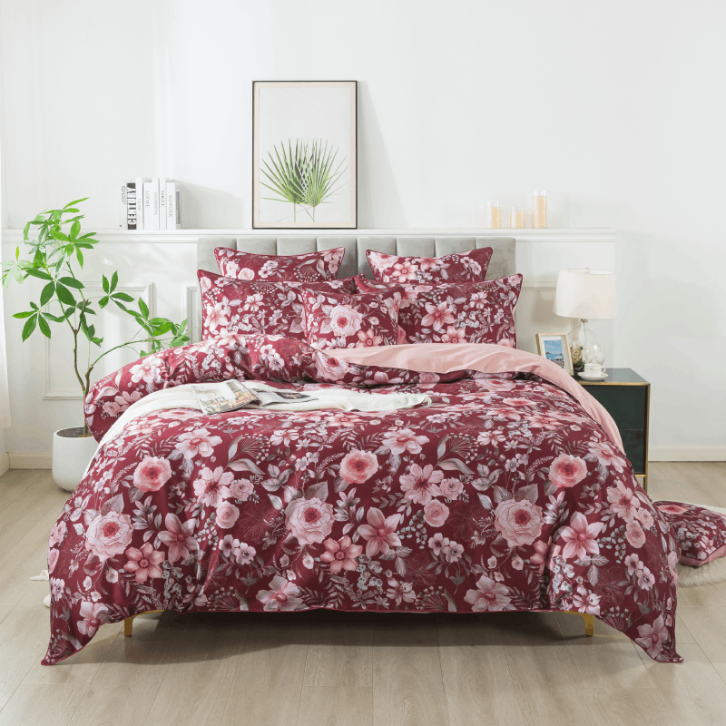 Duvet Cover Set-Crimson Vines